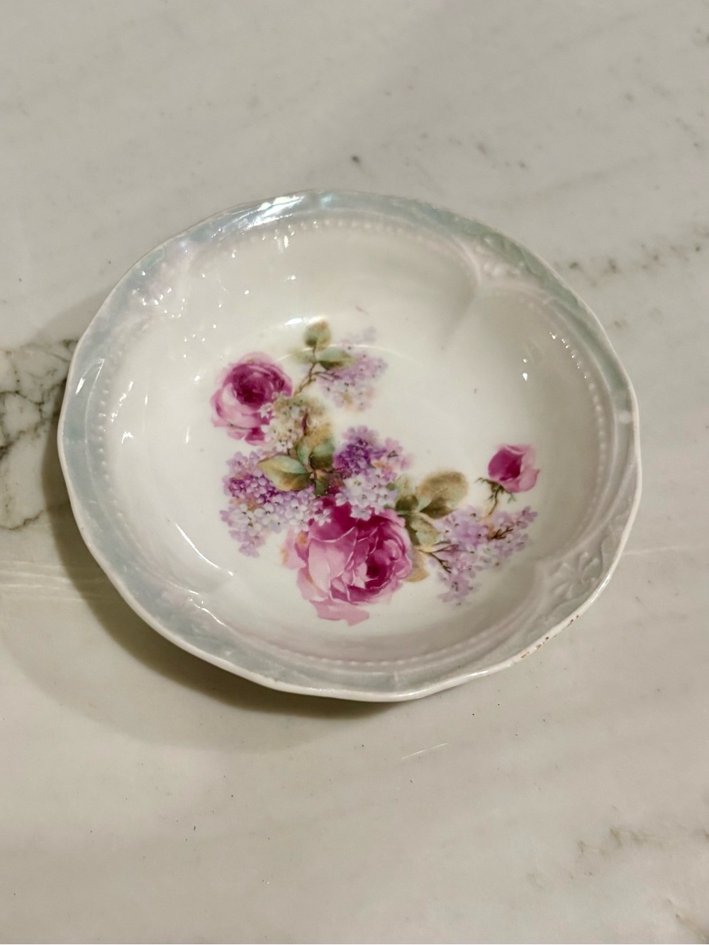 Vintage OG Rose and Lilac Porcelain Bowl